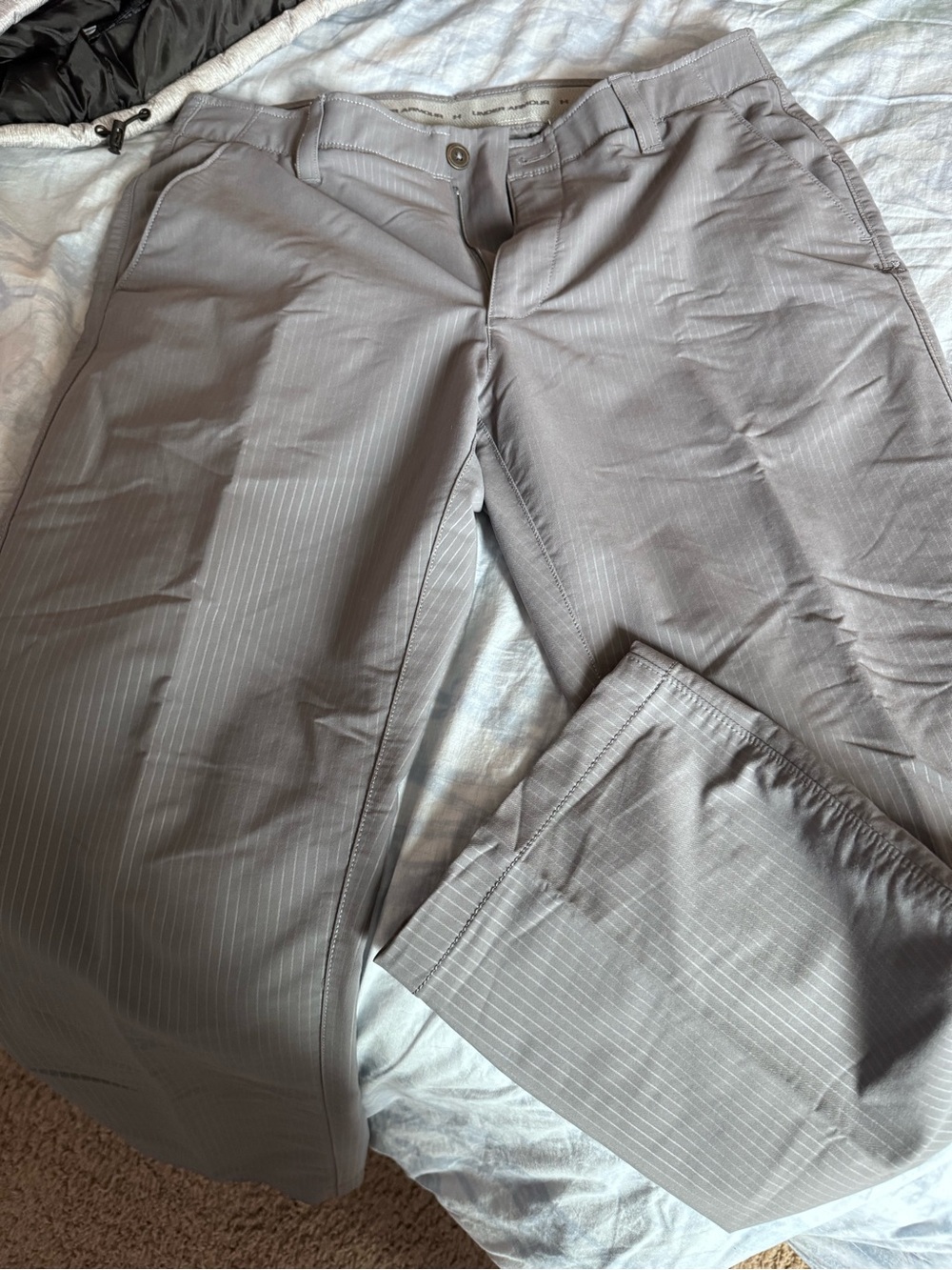 Under Armour Men's Light Gray Pinstripe Dress Pants